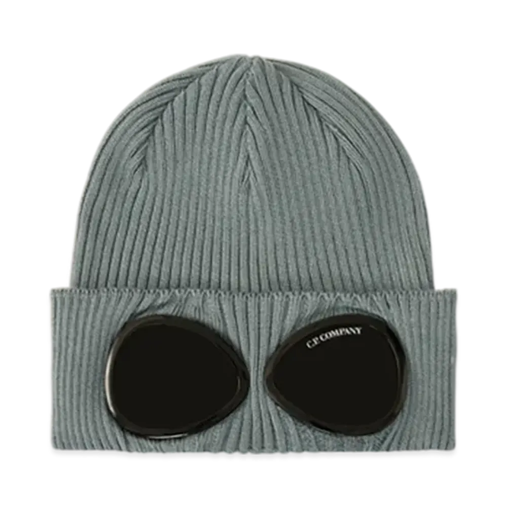C.P. Company Cotton Goggle Beanie "Stormy Weather Blue"