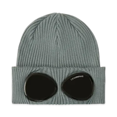 C.P. Company Cotton Goggle Beanie "Stormy Weather Blue"