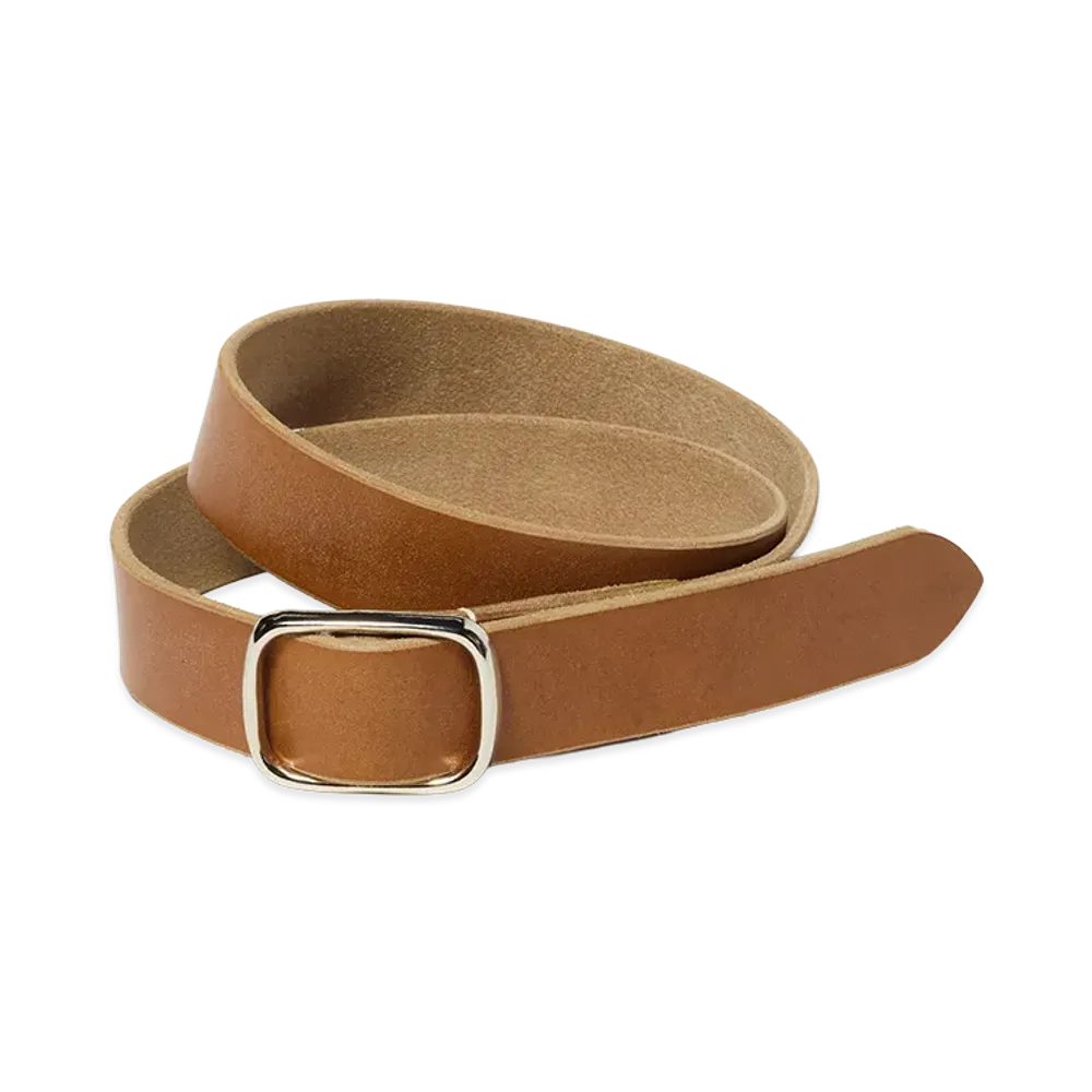 AURALEE Women's Reversible Buckle Belt "Natural Brown"