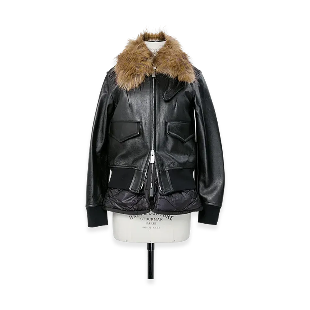 sacai Leather Blouson "Black"