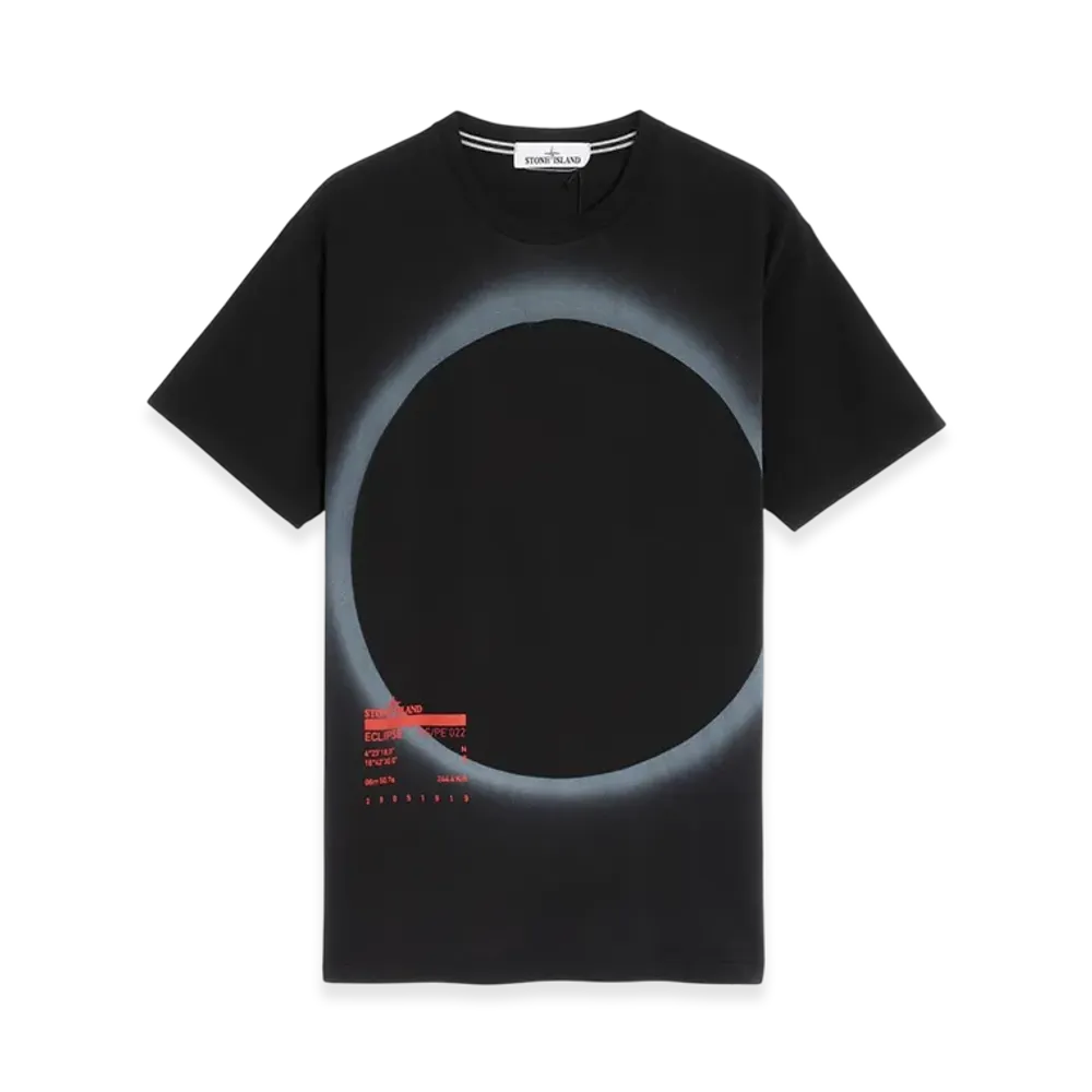 Stone Island 2NS95 30/1 Solar Eclipse One Print Garment Dyed T-Shirt - 22SS "Black"