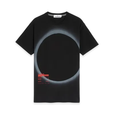 Stone Island 2NS95 30/1 Solar Eclipse One Print Garment Dyed T-Shirt - 22SS "Black"