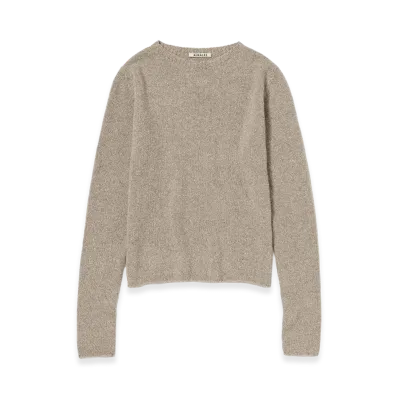 AURALEE Women's Cashmere Silk Melange Knit P/O "Mix Beige"