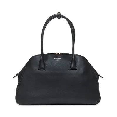 PRADA Women's Medium Leather Shopping Bag "Black"