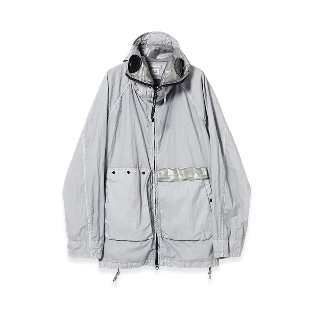 C.P. Company 50 Fili Gum Mixed Zipped Goggle Jacket "Drizzle"