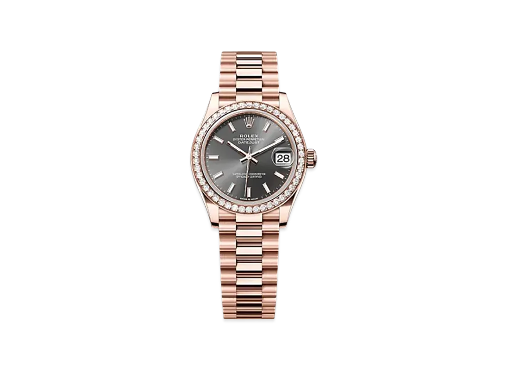 ROLEX Datejust 31mm Everose Gold Diamond 278285RBR "Slate"