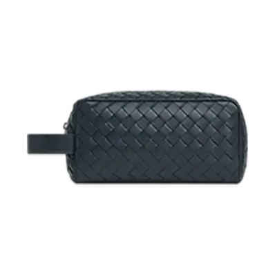 Bottega Veneta Intrecciato Travel Pouch "Shadow/Olive Oil"
