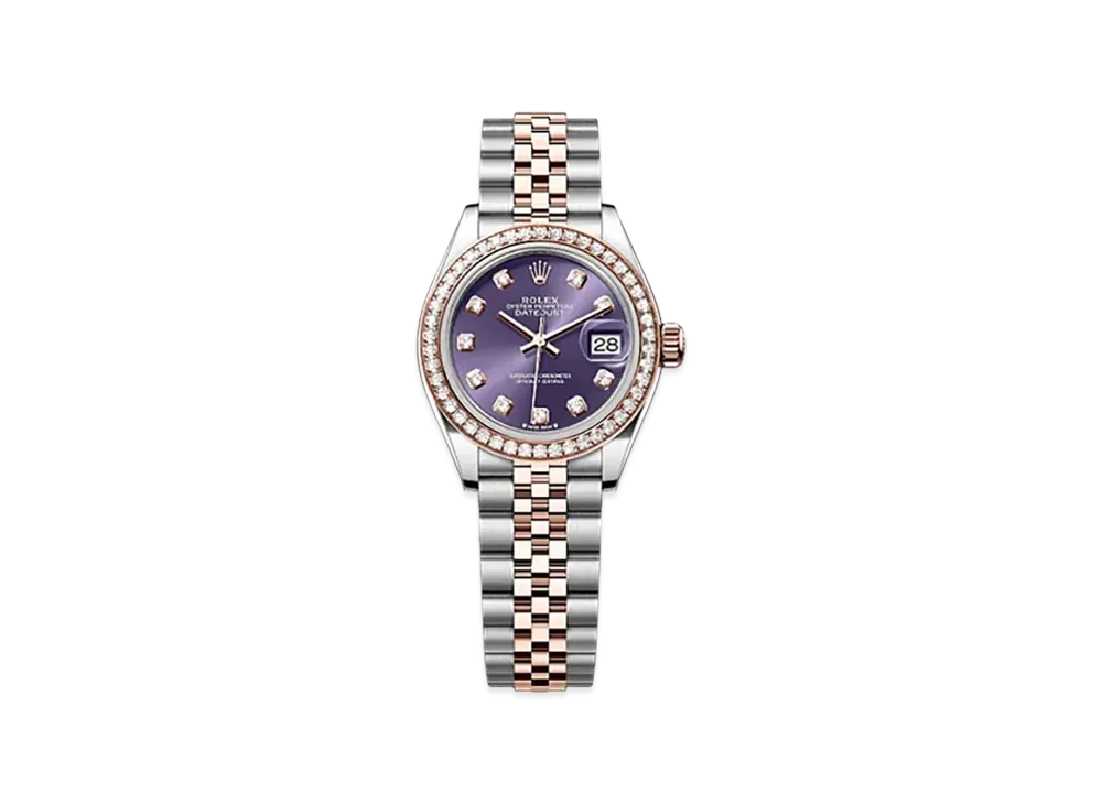 ROLEX Lady-Datejust 28mm Oystersteel & Everose Gold Diamond 279381RBR "Aubergine"