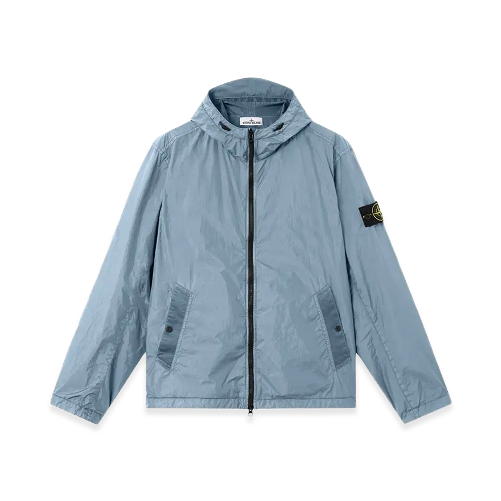 Stone Island Nylon Rep Jacket With Logo "LightBlue"