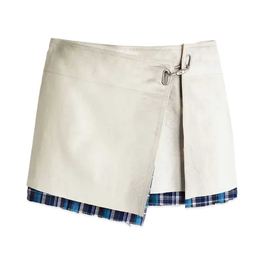 HERONPRESTON x H&M H2 Leather Mini Wrap Skirt "White"