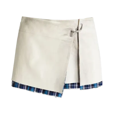 HERONPRESTON x H&M H2 Leather Mini Wrap Skirt "White"