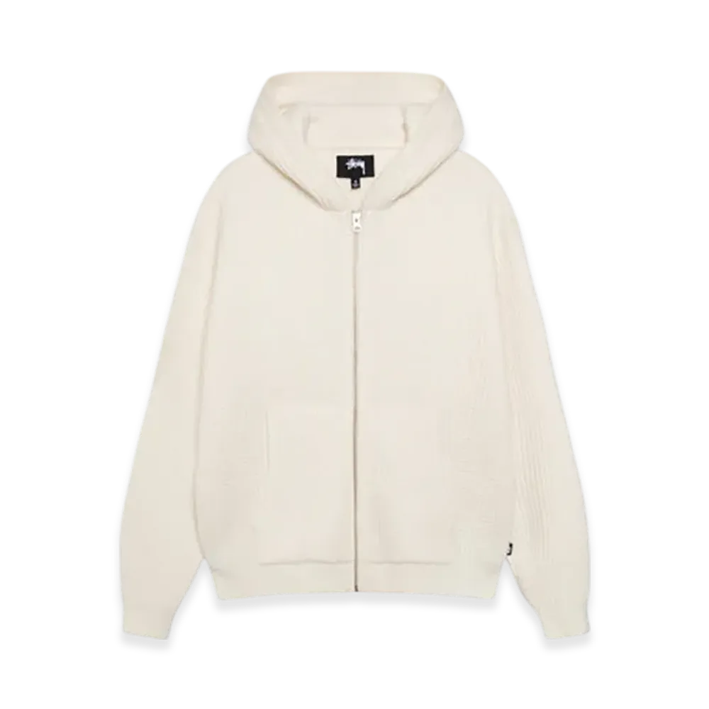 Stussy Waffle Cashmere Zip Hoodie "Ivory"