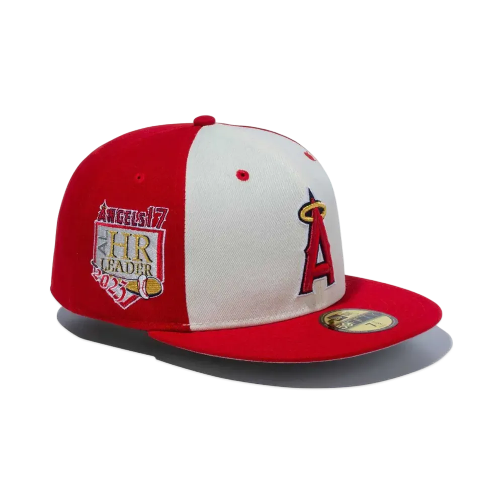 NEW ERA x Shohei Ohtani 59Fifty American League MVP & Home Runs Leaders Los Angeles Angels HR Patch Scarlet / Chrome White "Chrome White"