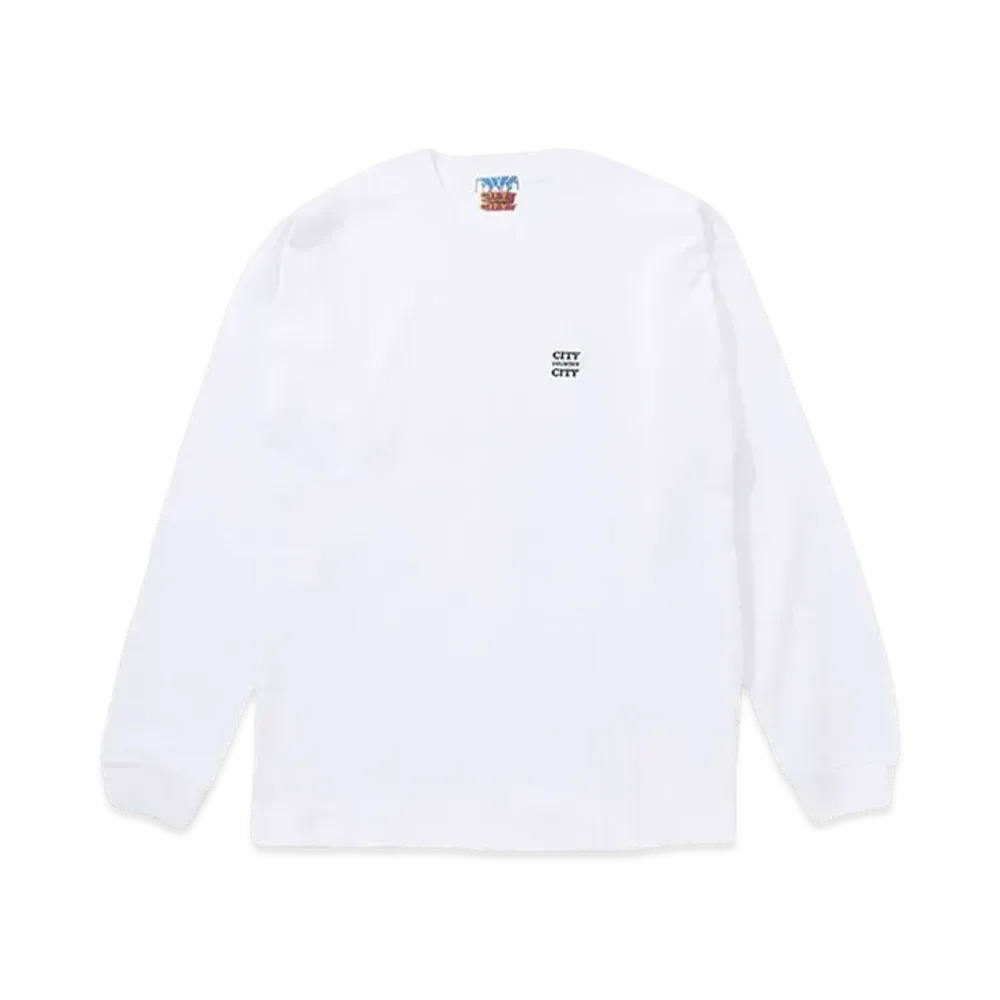 CITY COUNTRY CITY EMBROIDERED LOGO COTTON L/S T-SHIRT "WHITE"