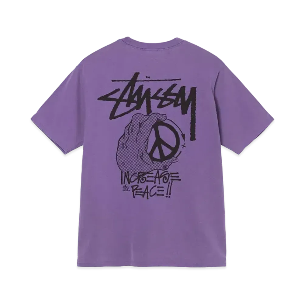 Stussy PEACE HAND PIGMENT DYED TEE "Purple"