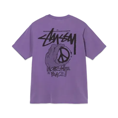 Stussy PEACE HAND PIGMENT DYED TEE "Purple"