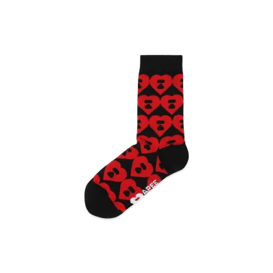 A BATHING APE Women's Big Heart Monogram Intarsia Socks "Black"