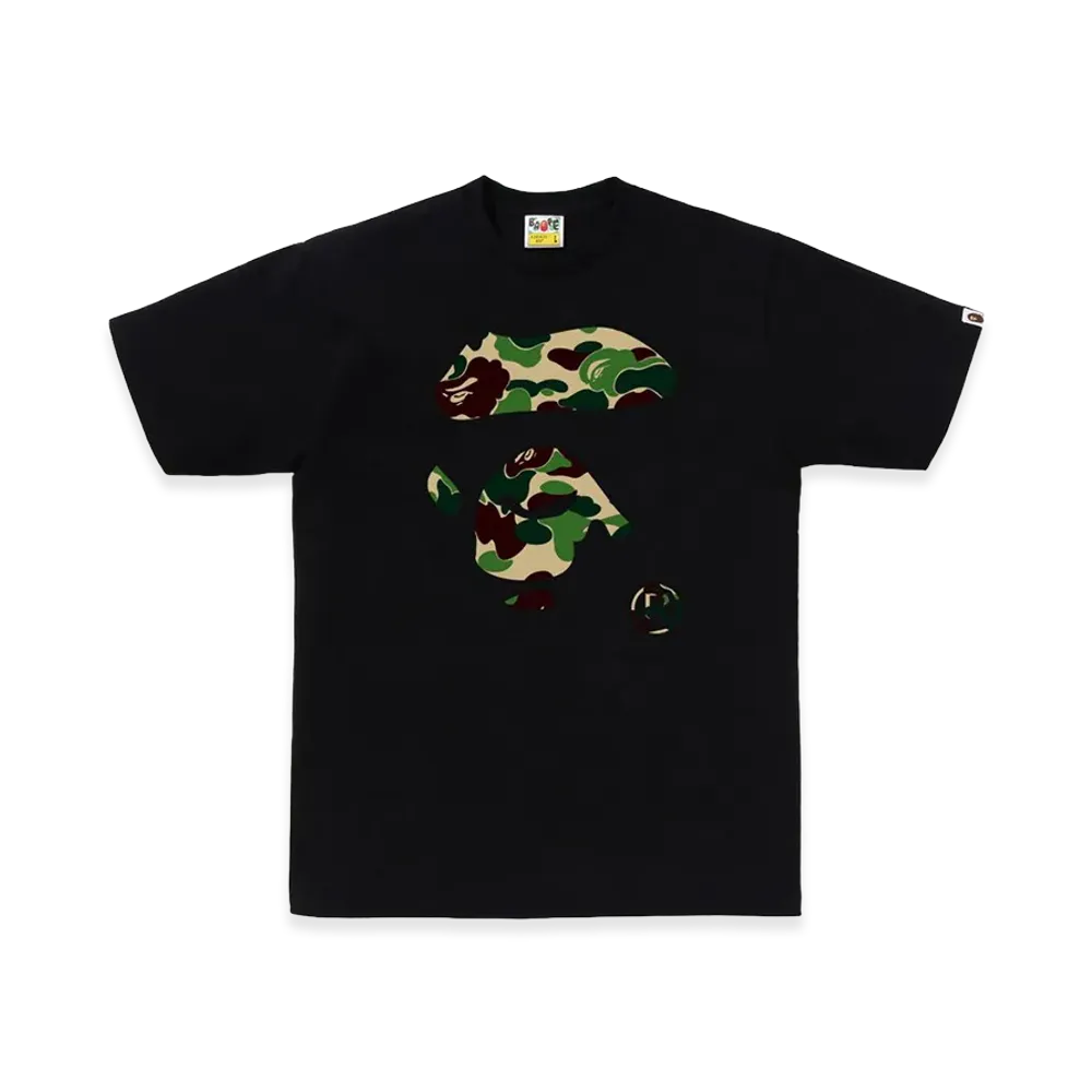 A BATHING APE ABC Camo Ape Face Tee "Black/Green"