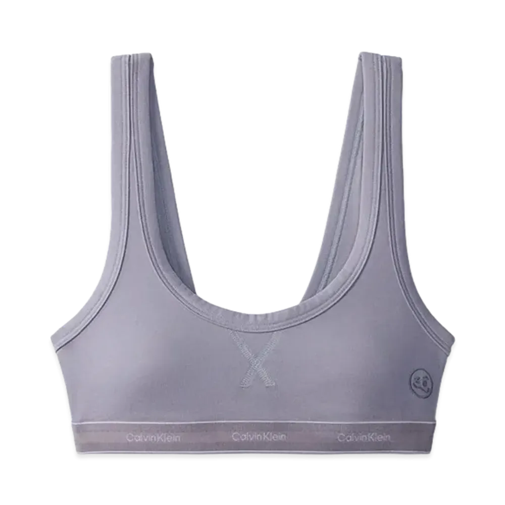 Calvin Klein x Jung Kook of BTS Women's Heritage Cotton Lightly Lined Bralette "Sterling Silver"