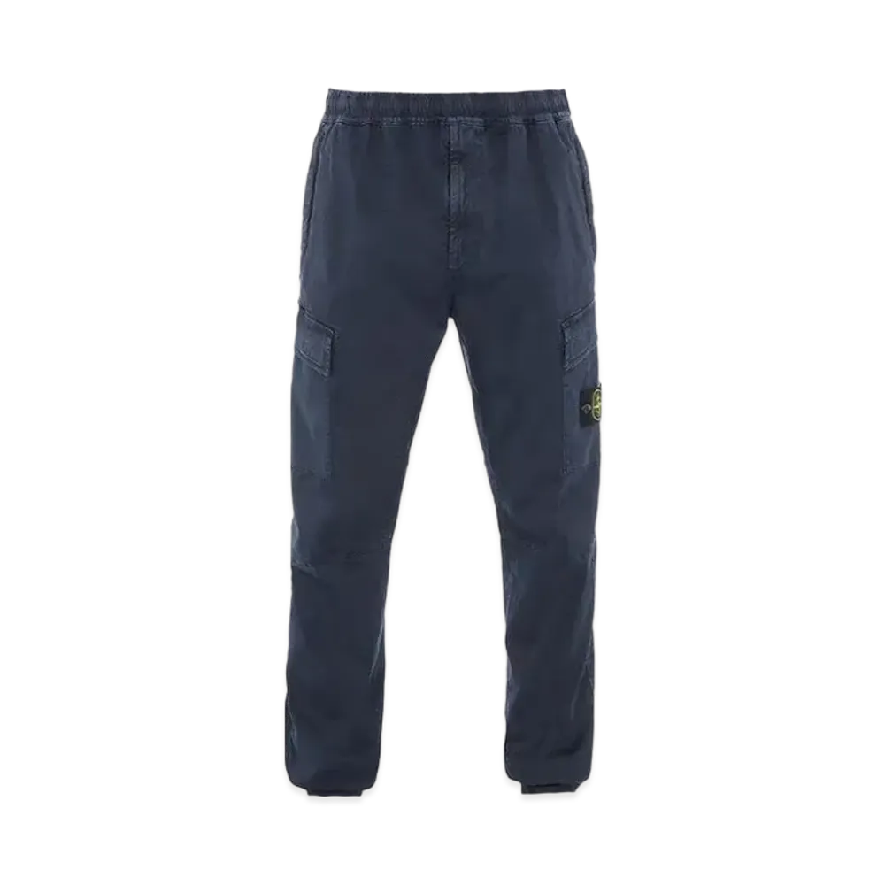 Stone Island 313L1 STRETCH BROKEN TWILL COTTON_'OLD' EFFECT_REGULAR TAPERED FIT "Blue"
