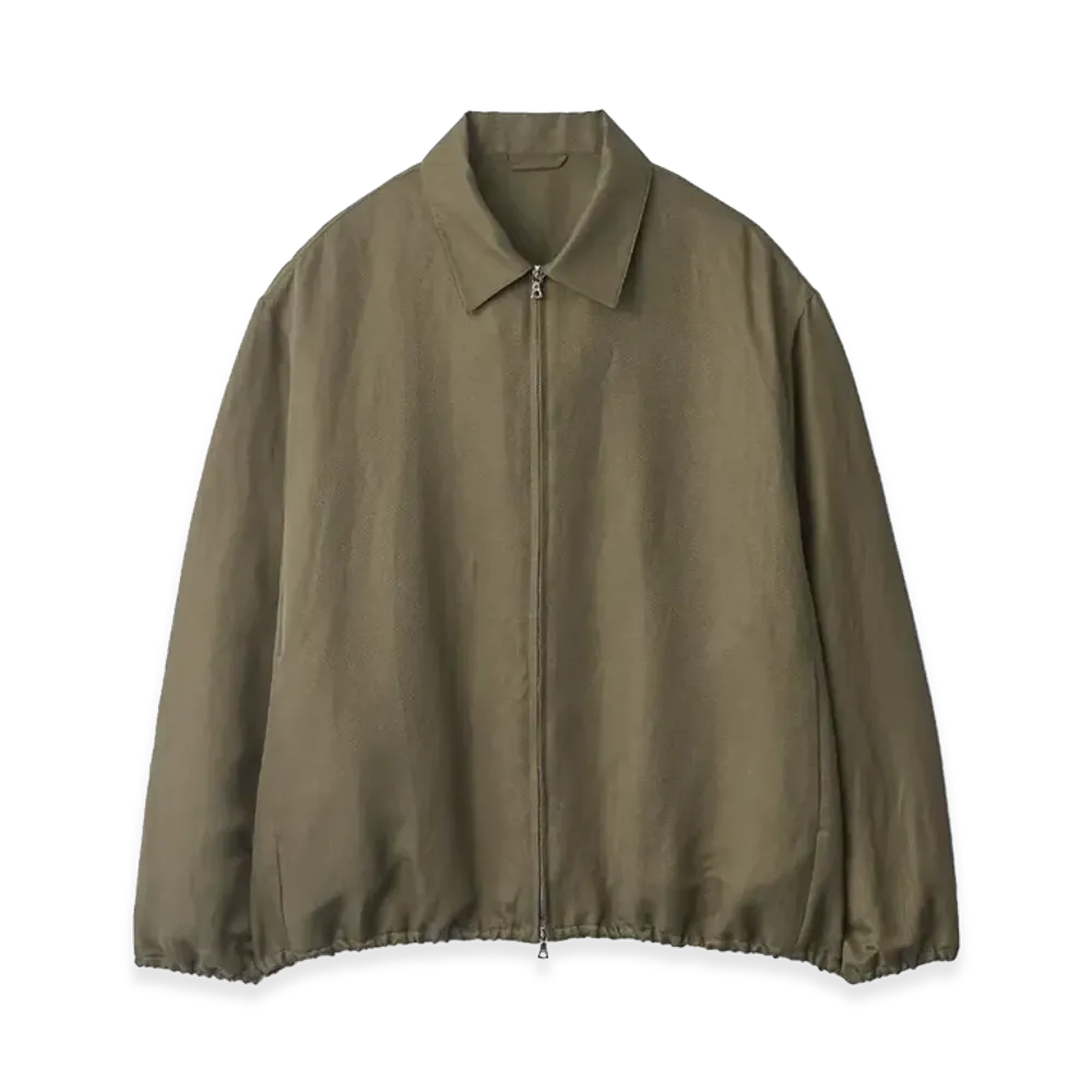 ssstein Silk Linen Twill Light Zip Jacket "Khaki"