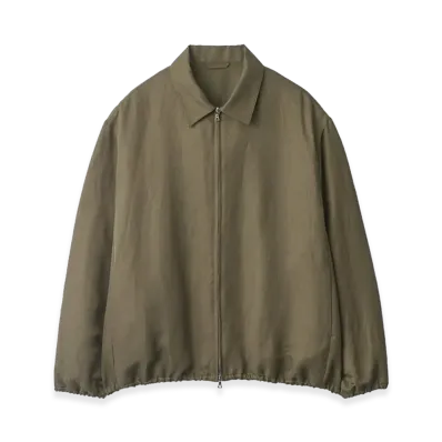 ssstein Silk Linen Twill Light Zip Jacket "Khaki"