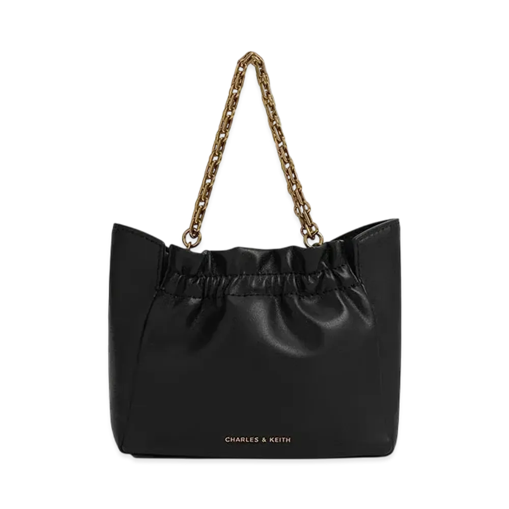CHARLES & KEITH Bridget Chain Handle Shoulder Bag "Black"