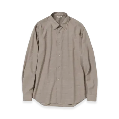 AURALEE Super Fine Tropical Wool Shirt Top "Gray Beige"