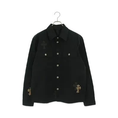 Chrome Hearts Work Dog Cross Patch Denim Work Dog L/S Shirt "Black"