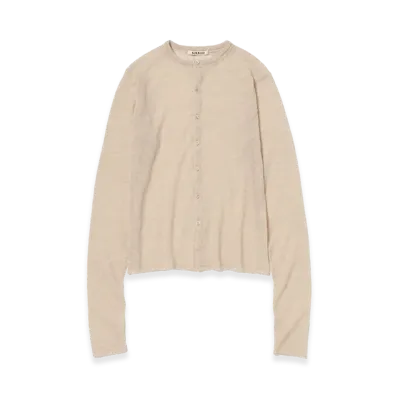 AURALEE Women's Sheer Cashmere Knit Cardigan "Top Beige"
