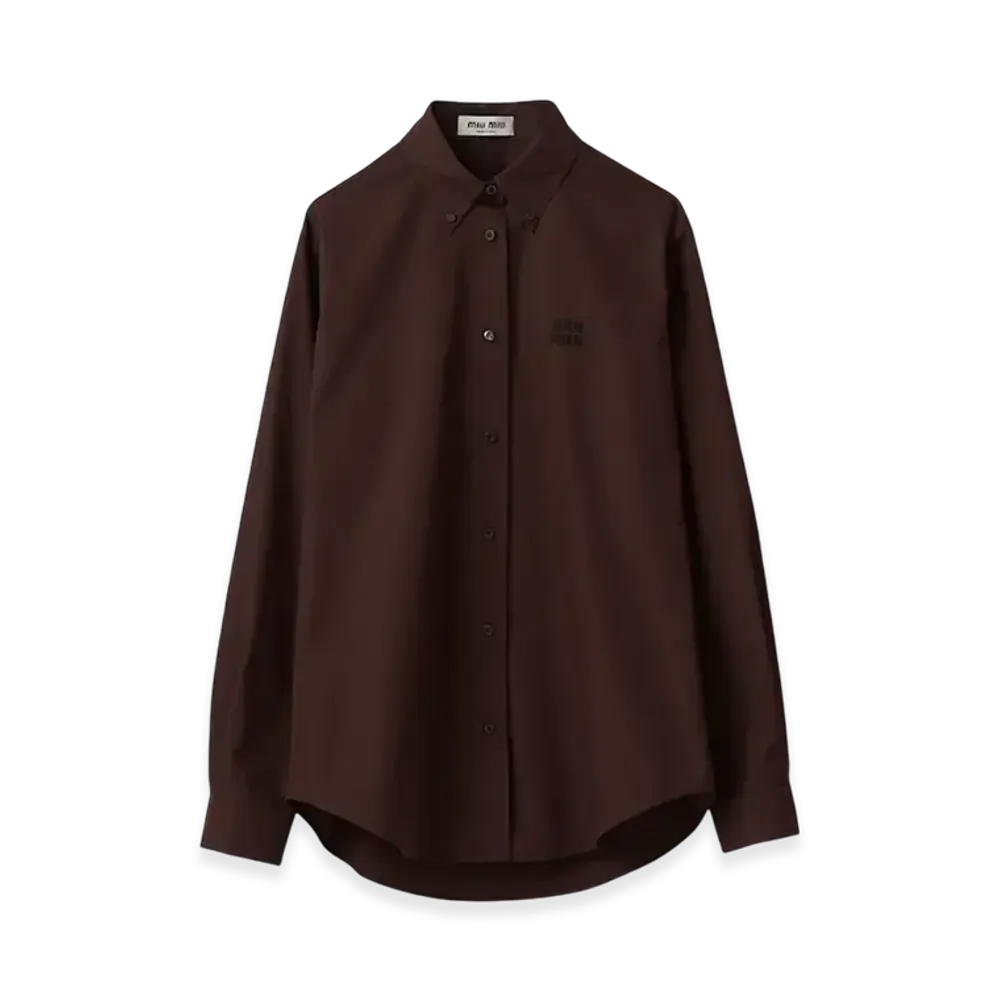 MIU MIU Women's Poplin Shirt "Cocoa Brown"