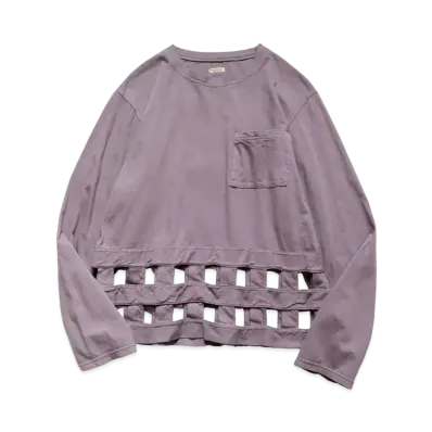 KAPITAL 20 India Wind Pen Long Tee "Grey Purple"