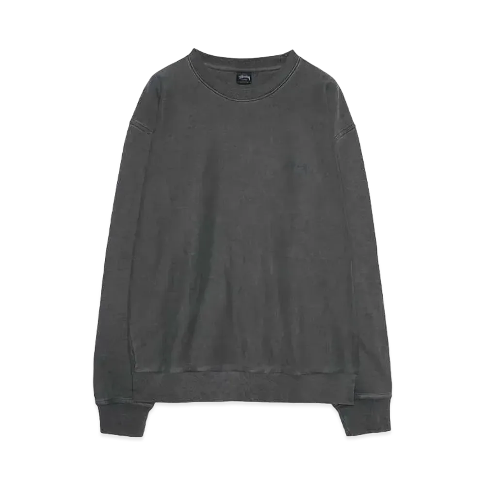 Stussy Smooth Stock Pigment Dyed Crew "Black" (FA24)