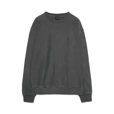 Stussy Smooth Stock Pigment Dyed Crew "Black" (FA24)