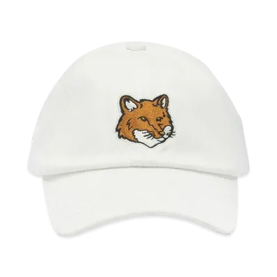 Maison Kitsune Cotton Baseball Cap "White"