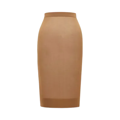 Saint Laurent Women's Pencil Skirt in Knit "Dark Beige"