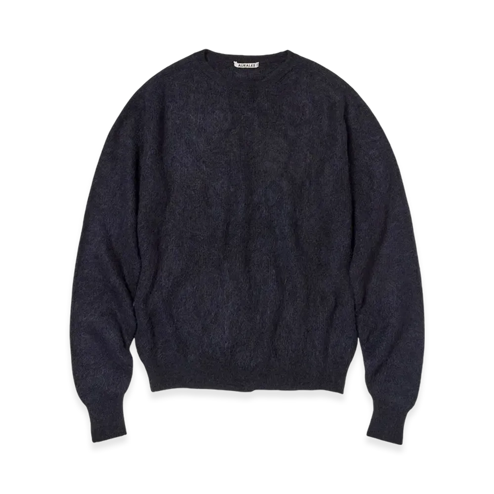 AURALEE Baby Suri Alpaca Sheer Knit P/O "Navy"