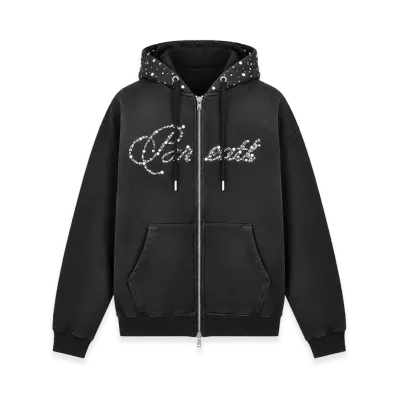 BREATH Rhinestone Zip Hoodie "Black"