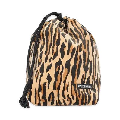 WACKO MARIA Velvet Drawstring Bag "Beige"