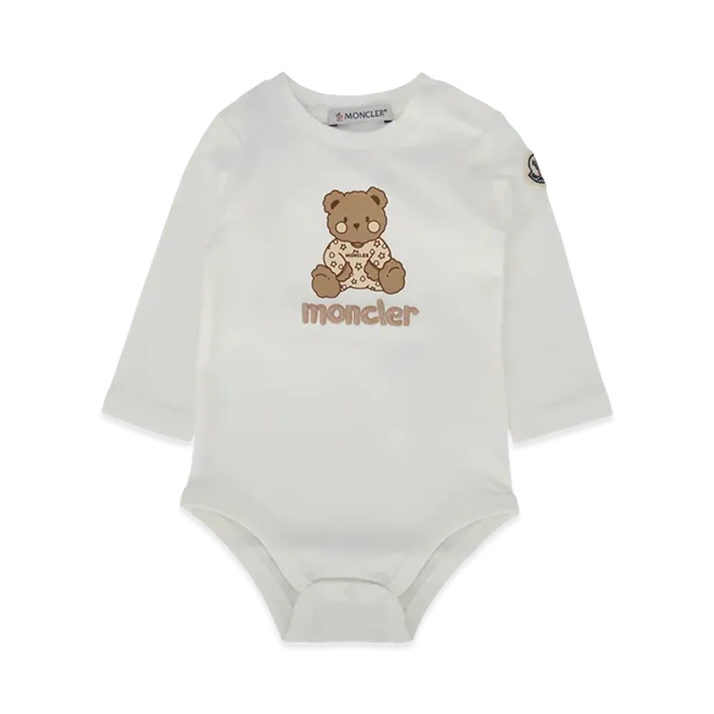 MONCLER Newborn Set With Bear Motif "White"