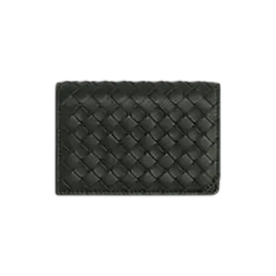 Bottega Veneta Intrecciato Piccolo Business Card Case "Dark Green"