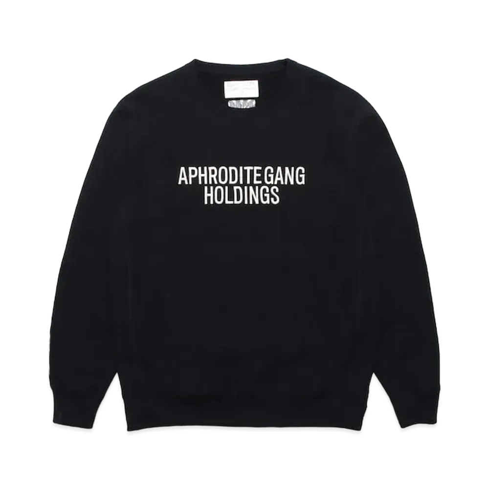 APHRODITEGANG Wacko Maria x Bud Spool Heavy Weight Crew Neck Sweater Shirt "Black"