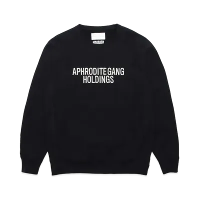 APHRODITEGANG Wacko Maria x Bud Spool Heavy Weight Crew Neck Sweater Shirt "Black"