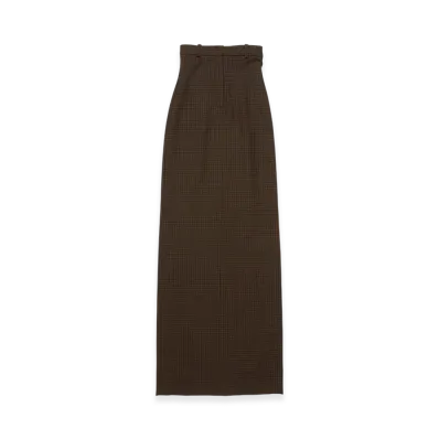 Acne Studios Wool Check Skirt Runway Show "Multi Brown"