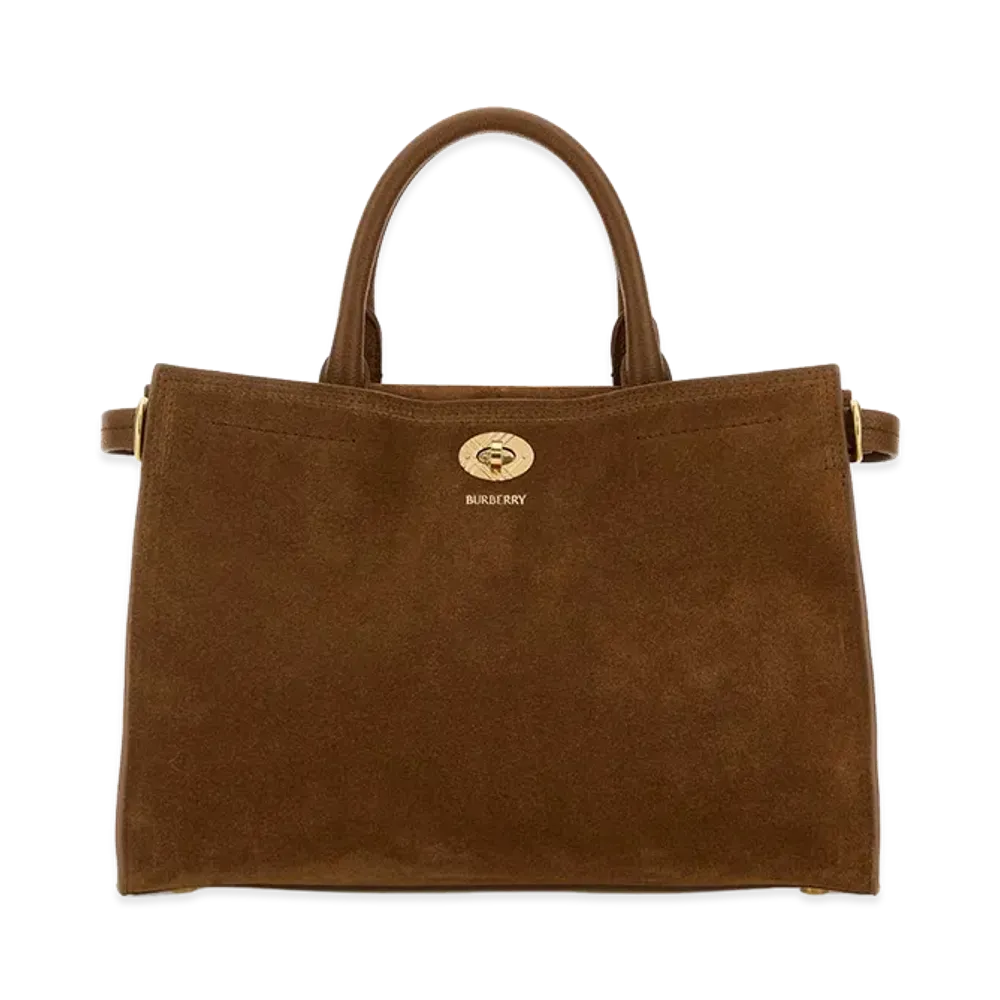Burberry Women's Suede Small Cotswolds Handbag "Buff/Brown"