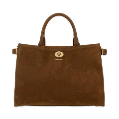 Burberry Women's Suede Small Cotswolds Handbag "Buff/Brown"