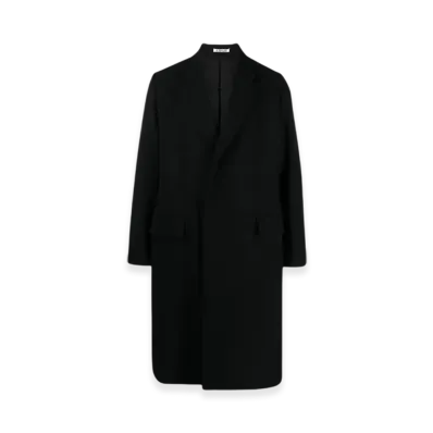 AURALEE Superfine Melton Chesterfield Coat "Dark Navy"