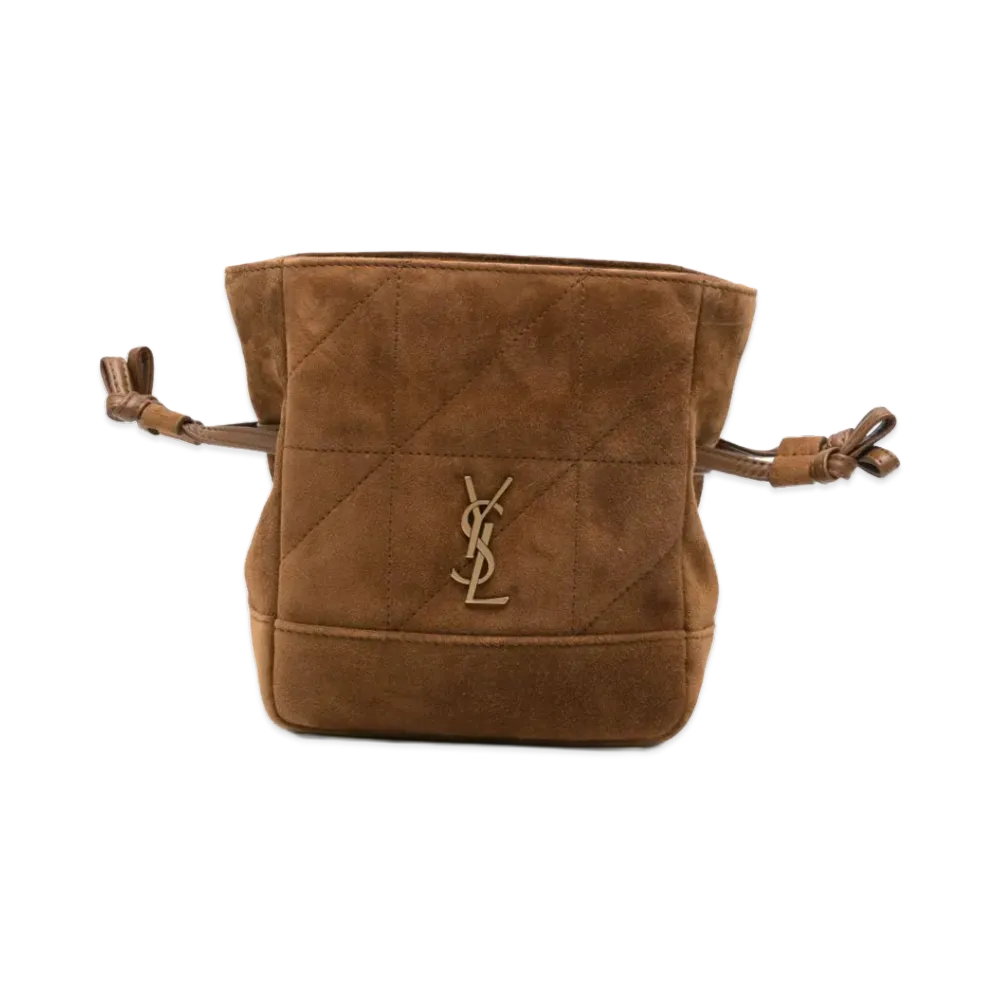 Saint Laurent Women's Suede Mini Jamie Bucket Bag "Brown"