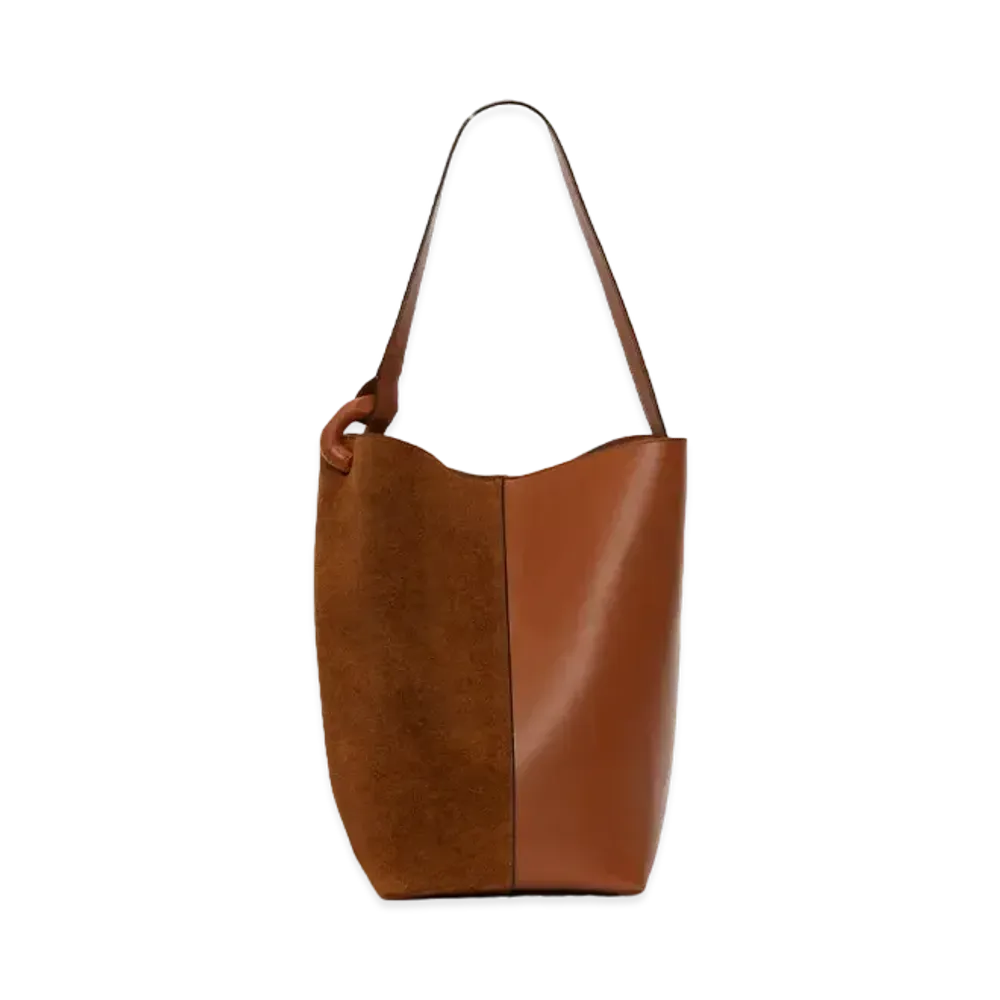 JW ANDERSON Corner Bucket Suede Cross-Body Bag "Brown"