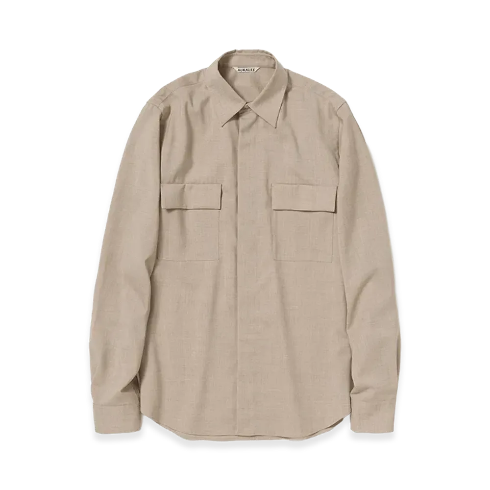 AURALEE Women's Summer Twist Cashmere Pora Shirt "Top Brown Beige"